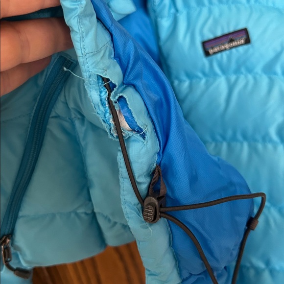 Patagonia Hi Loft Down Sweater Puffer Jacket Full Zip Blue Winter - Picture 7 of 7